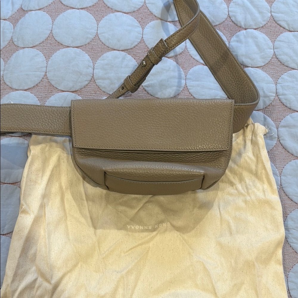 Grey Leather Belt Bag